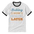 Baking Now Minimal Socializing Introvert Vintage Unisex Cotton Ringer T-Shirt