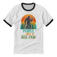 Bigfoot Introvert People Not A Big Fan Retro Sasquatch Unisex Cotton Ringer T-Shirt