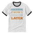 Bookbinding Now Minimal Socializing Introvert Vintage Unisex Cotton Ringer T-Shirt
