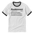 Booktrovert Definition Bookish Introvert Book Lover Unisex Cotton Ringer T-Shirt