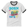 Born In The 80's But 90's Made Me Nostalgia Cassette Tape Unisex Cotton Ringer T-Shirt