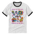 Born In The 80s Raised In The 90s Nostalgia Retro Memories Unisex Cotton Ringer T-Shirt