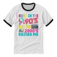 Born In The 90's But The 2000's Raised Me Y2K Nostalgia Unisex Cotton Ringer T-Shirt