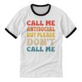 Call Me Antisocial But Please Don't Call Me Introvert Unisex Cotton Ringer T-Shirt