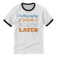 Calligraphy Now Minimal Socializing Introvert Vintage Unisex Cotton Ringer T-Shirt Calligraphy Now Minimal Socializing Introvert Vintage Unisex Cotton Ringer T-Shirt