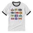 Camera Hand Drawn Old Nostalgia Retro Lens Styles Unisex Cotton Ringer T-Shirt