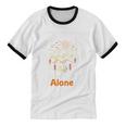 Camping Alone Meme Campfire Introvert Camper Unisex Cotton Ringer T-Shirt