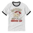 Cat Lover Sorry Cant Go Im An Indoor Introvert Cat Mom Unisex Cotton Ringer T-Shirt