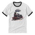 Classic Steam Train Enthusiasts Nostalgia For Train Lovers Unisex Cotton Ringer T-Shirt