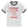 Clickin' Since The 90s Retro Computer Nostalgia Unisex Cotton Ringer T-Shirt