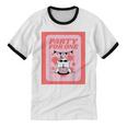 Cool Fun Cute Party Introvert Cat Character Unisex Cotton Ringer T-Shirt