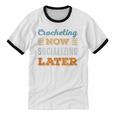 Crocheting Now Minimal Socializing Introvert Vintage Unisex Cotton Ringer T-Shirt