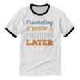 Crocheting Now Minimal Socializing Introvert Vintage Unisex Cotton Ringer T-Shirt Crocheting Now Minimal Socializing Introvert Vintage Unisex Cotton Ringer T-Shirt