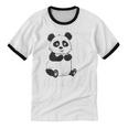 Cute Introvert Vibes – Panda Hello & Goodbye Unisex Cotton Ringer T-Shirt Cute Introvert Vibes – Panda Hello & Goodbye Unisex Cotton Ringer T-Shirt