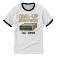 Dial Up Survivor Retro 90s Internet Nostalgia Unisex Cotton Ringer T-Shirt