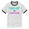 Dial Up Survivor Retro Modem Nostalgia Tech Top Unisex Cotton Ringer T-Shirt