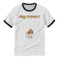 Dog-Trovert Shih Tzu Humor Definition Introvert Unisex Cotton Ringer T-Shirt