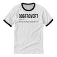 Dogtrovert Definition Dog Lover Introvert Women Men Unisex Cotton Ringer T-Shirt