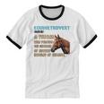 Equinetrovert Definition Equine Horse Riding Introvert Unisex Cotton Ringer T-Shirt