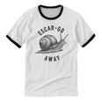 Escar Go Away Snail Vintage French Pun Introvert Humor Unisex Cotton Ringer T-Shirt Escar Go Away Snail Vintage French Pun Introvert Humor Unisex Cotton Ringer T-Shirt