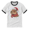 Ew People Capybara Christmas Introvert Holiday Humor Unisex Cotton Ringer T-Shirt