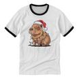 Ew People Capybara Christmas Lights Introvert Humor Unisex Cotton Ringer T-Shirt Ew People Capybara Christmas Lights Introvert Humor Unisex Cotton Ringer T-Shirt