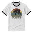 Ew People Cat Lazy Introvert Anti Social Unisex Cotton Ringer T-Shirt