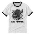 Ew People Introvert Cat Lover Crazy Cats Lady Unisex Cotton Ringer T-Shirt