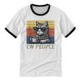 Ew People Introvert Cat Lover Crazy Vintage Cat Lady Unisex Cotton Ringer T-Shirt