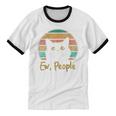 Ew People Retro Cat Lover Social Introvert Unisex Cotton Ringer T-Shirt