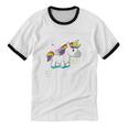 Ew People Unicorn Lover Introvert Rainbow Unicorn Unisex Cotton Ringer T-Shirt