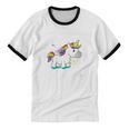 Ew People Unicorn Lover Introvert Rainbow Unicorn Unisex Cotton Ringer T-Shirt
