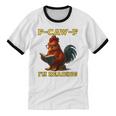 F-CAW-F I'm Reading Chicken Book Lover Introvert Meme Unisex Cotton Ringer T-Shirt
