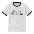Felinetrovert Definition Cat Lover Introvert Humor Cats Unisex Cotton Ringer T-Shirt