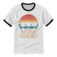 Floppy VHS Cassette Never Forget Retro 80s 90s Nostalgia Unisex Cotton Ringer T-Shirt