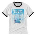 Frutiger Aero Aesthetic Tech Kawaii Milk Underwater Fishes Raglan Baseball Tee Unisex Cotton Ringer T-Shirt Frutiger Aero Aesthetic Tech Kawaii Milk Underwater Fishes Raglan Baseball Tee Unisex Cotton Ringer T-Shirt