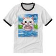 Frutiger Aero Aesthetic Tech Kawaii Ramen Cat Fishes Unisex Cotton Ringer T-Shirt Frutiger Aero Aesthetic Tech Kawaii Ramen Cat Fishes Unisex Cotton Ringer T-Shirt