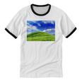 Frutiger Aero Meadow Aesthetic Y2k 2000s Ironic Nostalgic Unisex Cotton Ringer T-Shirt