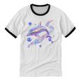 Frutiger Aero Y2K Chrome Dolphin Unisex Cotton Ringer T-Shirt
