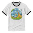 Frutiger Aero Y2K Fashion Trends Statement Piece Tech Orange Premium Unisex Cotton Ringer T-Shirt