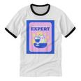 Fun Cute Introvert Cat Character With Wine Unisex Cotton Ringer T-Shirt