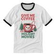 Give Me Coffee And Holiday Movies Introvert Christmas Unisex Cotton Ringer T-Shirt Give Me Coffee And Holiday Movies Introvert Christmas Unisex Cotton Ringer T-Shirt