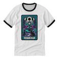 Gothic Girl Tarot Card Introverted Reader And Reading Unisex Cotton Ringer T-Shirt Gothic Girl Tarot Card Introverted Reader And Reading Unisex Cotton Ringer T-Shirt