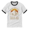 Hiking Because People Are Annoying Introvert Unisex Cotton Ringer T-Shirt