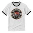 Hotrod Custom Car Automotive Nostalgia Distressed Premium Tri-Blend Unisex Cotton Ringer T-Shirt