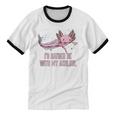 Id Rather Be With My Axolotl Salamander Introvert Unisex Cotton Ringer T-Shirt