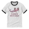 Id Rather Be With My Axolotl Salamander Introvert Unisex Cotton Ringer T-Shirt