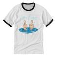I'm Fine Drowning Thumbs Up Introvert Meme Humor Unisex Cotton Ringer T-Shirt