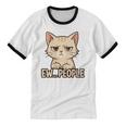 Introvert Anime Cat Ew People Unisex Cotton Ringer T-Shirt