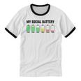 Introvert Cute My Social Battery Unisex Cotton Ringer T-Shirt Introvert Cute My Social Battery Unisex Cotton Ringer T-Shirt